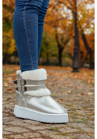 Çift Tokalı Kalıntaban Kadın Bot Çok Renkli