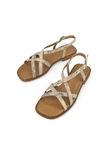 Ziya, Kadın Hakiki Deri Sandalet 1511047z16213 Bej-yılan 1511047z16213 460 Bej-yılan Bej