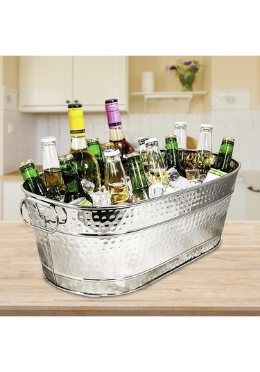 Flybuy Suntek Galvanizli Şarap Soğutma Buz Kovası, Şampanya Için, Partiler İçin, Kullanışlı Ve Dayanıklı Arjantin