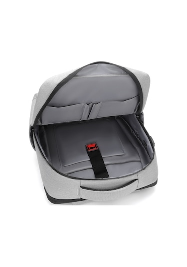 Sones Usb Şarj Portlu 17" Laptop Sırt Çantası, Su Geçirmez Sırt Çantası Gri