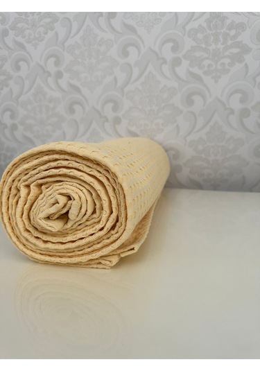 Premium %100 Pamuk Çift Kişilik Yazlık Pike, Yatak Örtüsü,terletmez Kumaş Güneşsarı Renk 240x200cm Sari