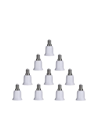 Fosenze 10 Adet E14'den E26/e27'ye Adaptör, Avize Ve Lambalar İçin Fiyakalı Soket Dönüştürücü, Ampul Tabanı Değiştirici