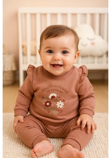 Amazon Omuzdan Çıtçıtlı Şardonlu Kışlık 2li Takım Kahverengi