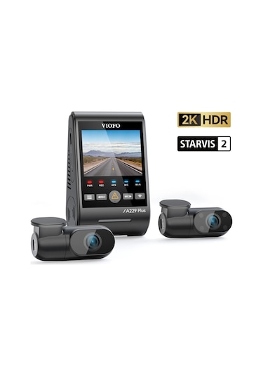 Viofo A229 Plus 3 Kameralı Ön-iç-arka 2k+2k+1080p Hdr Sony Starvis 2 Wifi Gps Li Araç Kamerası