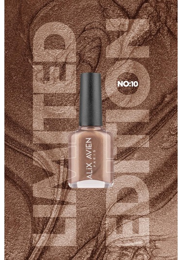Alix Avien Limited Edition Simli Bej Oje-yüksek Pigmentli Uzun Süreli Kalıcılık Hızlı Kuruma-nail Lacquer No:10