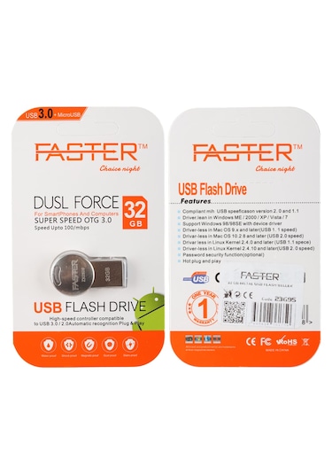Faster 32 Gb Metal Usb Flash Bellek 32 GB