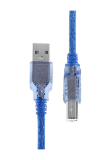 5 Metre Usb Yazıcı Printer Kablosu Mavi Şeffaf Kaliteli