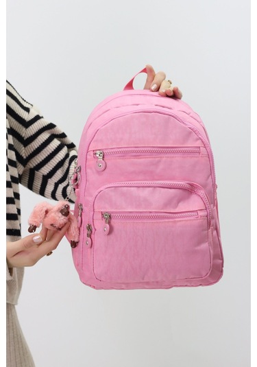 Sevimli Peluş Figürlü Günlük Kadın Sırt Çantası Şık, Kullanışlı, Okula Ve Seyahate Uygun Pembe