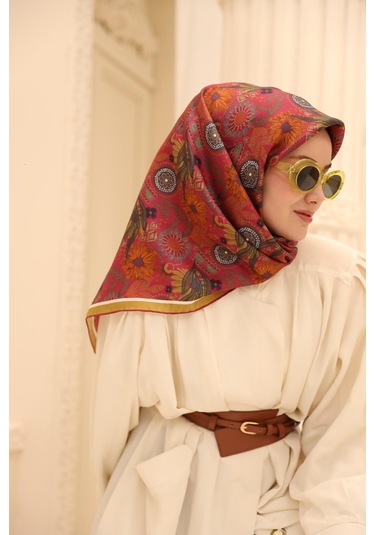 Silk Home Twill İpek Eşarp 11463-42 Fuşya, Asit, Lacivert, Turuncu