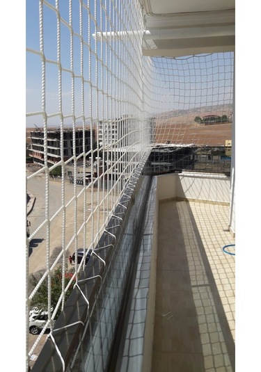 Balkon Güvenlik Ağları 6 MM İp Kalınlığı 10 CM x 10 CM Göz Aralığı