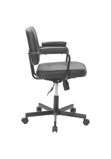 Button Çalışma Sandalyesi S.deri - Siyah 62x77-87x60 Cm Siyah