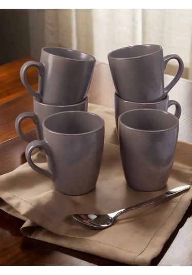 Domenik Seramik Kupa 360 Ml 4 Adet 317410973 Gri-kahverengi
