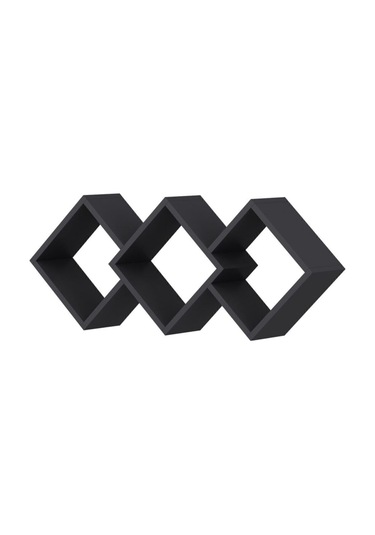 Galaxy Duvar Rafı Ahşap Siyah - Antrasit Antrasit