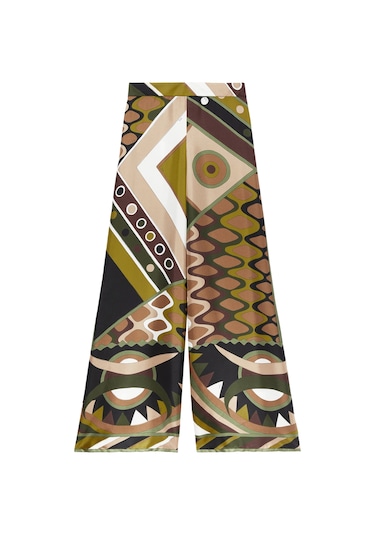 Pucci Şık Geniş Paça Pantolon Çok Renkli