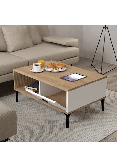 2005 Sare Orta Sehpa Sepet - Yunus - Beyaz Kapaklı Sepet - Yunus - Beyaz