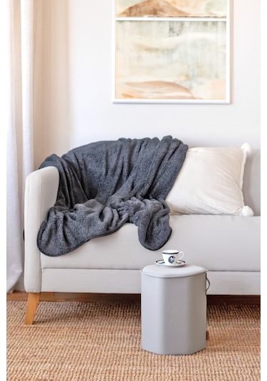 Dekoratif Köşegen Puf/tabure Meek Gri