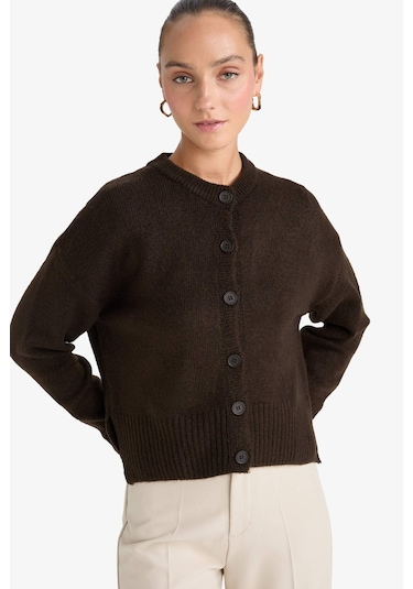 Defacto Regular Fit Bisiklet Yaka Düğmeli Triko Hırka F3031ax25wnbn304 Kahve Defacto Regular Fit Bisiklet Yaka Düğmeli Triko Hırka F3031ax25wnbn304 Kahve