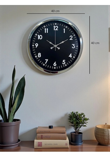 Zentime 40 Cm Krom Şık Duvar Saati Çok Renkli