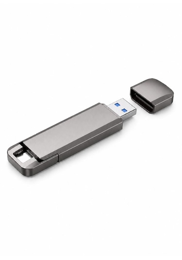 256 Gb Katı Hal Usb Bellek Usb 3.2 + Type-c Çift Girişli Taşınabilir Flash Bellek Telefonda Bilgisayara Aktarma Yüksek Hızlı Dayanıklı Ve Çok Korumalı Ssd Korumalı Darbeye Dayanıklı Anti Manyetik Gri