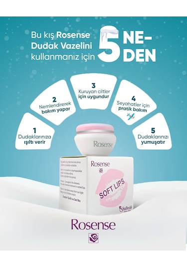 Rosense Dudak Vazelini 5 Ml 3'lü Ürün