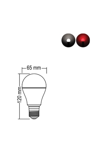 9W+2W E27 Kırmızı 6500K 3 Kademeli Renkli Led Ampul