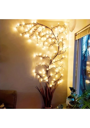 Honeybeeshop 8 Modlu 1 Adet Eğri Led Duvar Lambası Çalı Işığı Usb Güçlü Rattan Gece Işığı Düğün Oturma Odası Dekoru