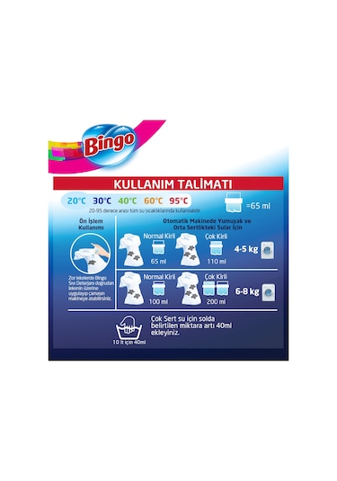Bingo Amber Çiçeği Sıvı Çamaşır Deterjanı 3 x 1755 ML