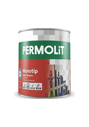 Permolit Monotip Astarlı Antipas Boya Gümüş Gri 0.75 Lt.