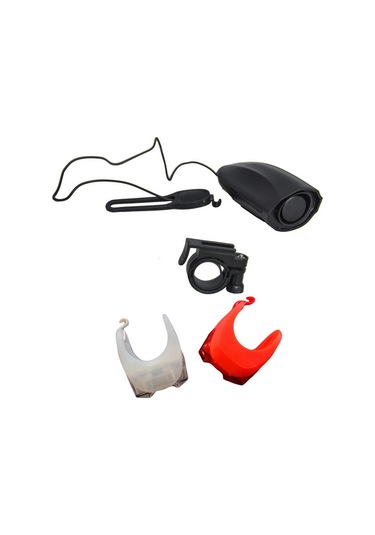 Plus 120 Desibel Dijital Pilli Korna 120 Dsb ve Silikon Far Seti Siyah - Kırmızı