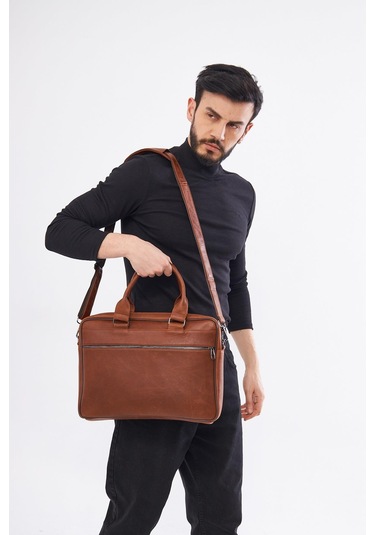 Derinss Dub3099 Hakiki Deri Camel Laptop Ve Evrak Çantası 001