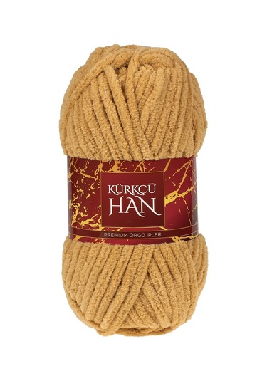 Kürkçü Han Lüks Kadife 100gr 60m El Örgü İpi Sütlü Kahve