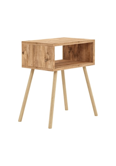 İntergo Ahşap Ayaklı Raflı Komodin Atlantik Çam