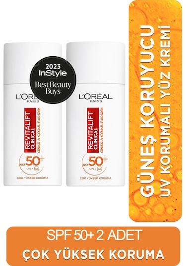L'Oréal Paris Revitalift Clinical Leke Karşıtı Güneş Koruyucu Yüz Kremi SPF50+ 2 x 50 ML