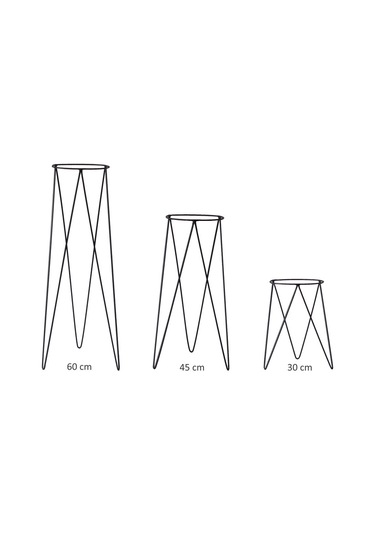 Metal Çiçeklik. Ayaklı Iskandinav Saksı Tutucu 3 ‘Lü Set Wd-255