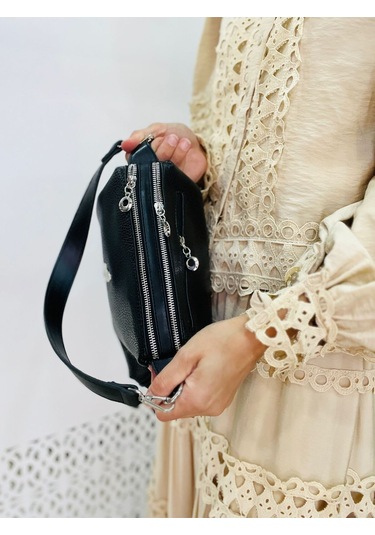 Miami Polo Clup Yumuşak Suni Deri Çapraz Askılı El Çanta Siyah