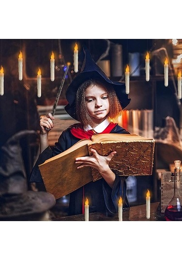 Maoyaya Yüzen Led Mumlar, Sihirli Değnekli Uzaktan Kumandalı Alevsiz Elektronik Mum, 12 Adet Sıcak Işık Diğer