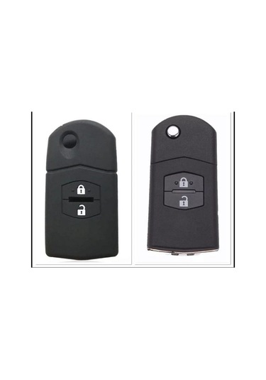 Mazda 2 3 5 6 Uyumlu 2 Tuşlu Silikon Anahtar Koruma Kılıfı Siyah