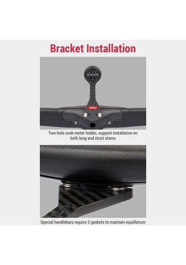 Gub Bisiklet Bilgisayarı Dağı Karbon Fiber Bisiklet Montaj Siyah