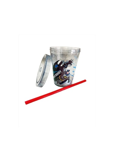 Lisanslı Batman Kapaklı Pipetli Bardak 0,60 LT