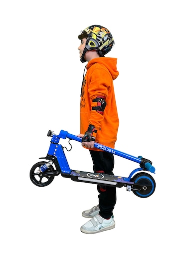 Electron S5 Elektrikli Çocuk Amortisörlü Led'li Scooter + Dizlik ve Dirseklik