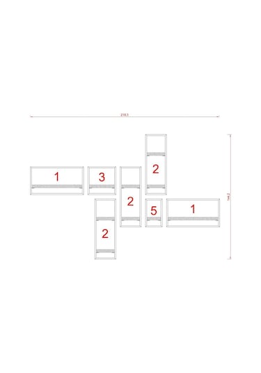 Rafkestir Milano Raf Seti - Model 5 Kafkas Meşe ( Mat )