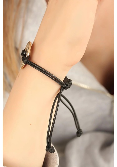 Lucky Şanslı Siyah Deri İpli Unisex Mood Bileklik - Tj-bb1982 Çok Renkli