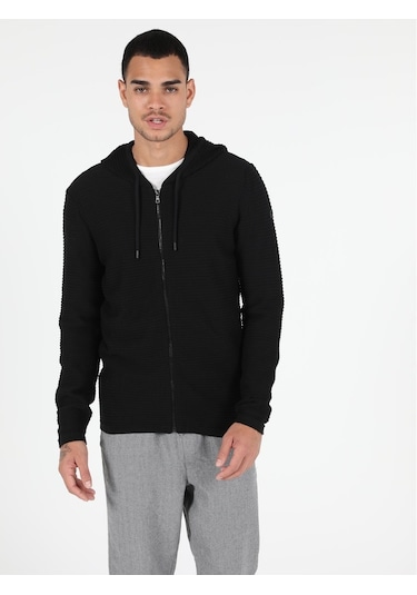 Colin's Slim Fit Erkek Siyah Hırka CL1050730_Q1.V1_BLK