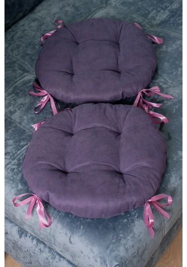 Slavıca Sandalye Yastığı Yuvarlak 40x40 Cm 2'li Set 362561805 Violet