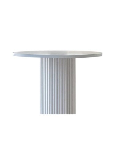 Arya Yuvarlak Ahşap Bohem Masa 90x90 Beyaz