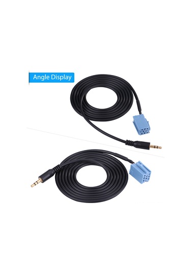 Konesam 3.5mm Aux Ses Kablosu Adaptörü - Volkswagen Golf, Passat B5, Bora, Blaupunkt Cd Oynatıcı İçin - Hızlı Ses Aktarımı, Siyah Kablolu Mavi Bağlantı