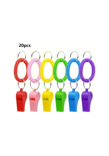 Willowhaven 20 Adet Karışık Renk Eva Spor Düdük Kol Bantlı Dayanıklı Koç Okul Futbol Acil Durum