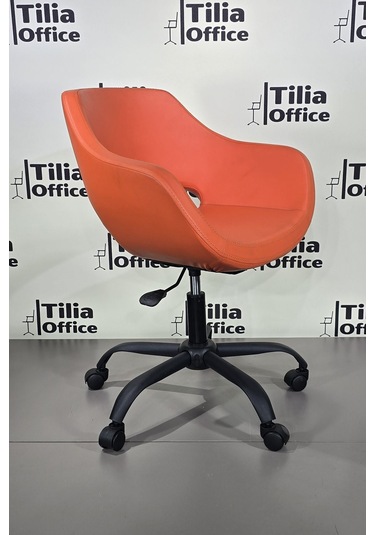 Monaco Çalışma Kesim Koltuğu Yonca Tekerlekli Siyah Ayak Turuncu