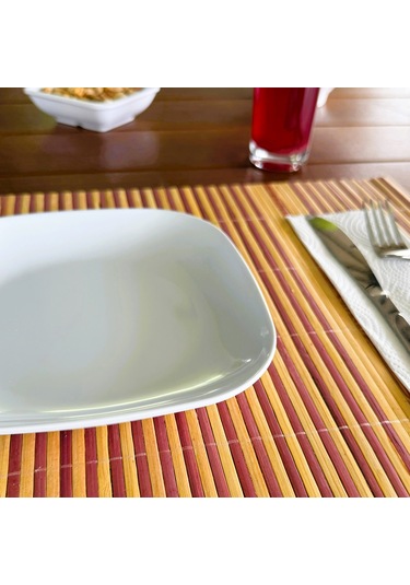 Alezy 592 Göreme Melamin Termostar Kare Servis Tabak 17 Cm Beyaz