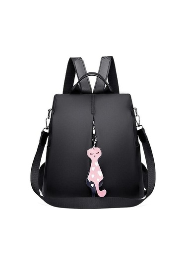 Ganzhoushop Siyah Sırt Sırt Sırt Oxford Okul Mochila Kolye Kızlar Kedi Karikatür Kadın İçin Günlük Gray Gençlik Genç Düz Çantası Çantası Çantası Çantaları Hx Gri